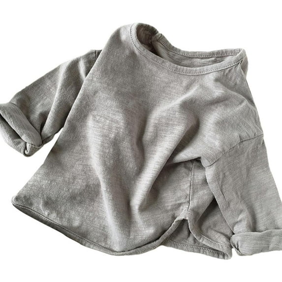 Esaierr Baby Boys Long Sleeved T-Shirt Undershirt for Toddler, Solid Color Crew Neck Leisure Pullover Undershirt Baby Newborn Clothes