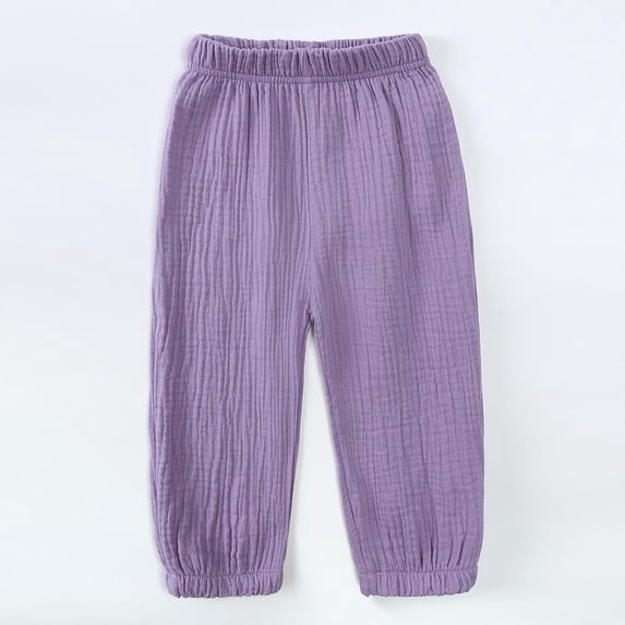 Esaierr Baby Boys Pants Kids Long Linen Cotton Anti-Mosquito Pants Toddler Boy Girls Pants for 12m-8y