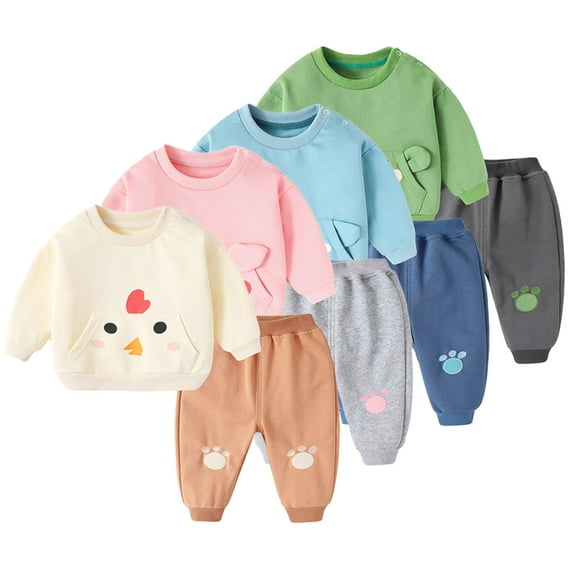 Esaierr Baby Girls Boys Clothes Sweatshirt Outifts Set Newborn Winter Tops + Pants Outfits Long Sleeve Cotton Set for 6M-3Y