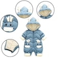 thumbnail image 1 of Esaierr Baby Girls Boys Hooded Romper Infant Newborn Snowsuit Jumpsuit Winter Thick Warm Outwear for 6-24M, 1 of 5