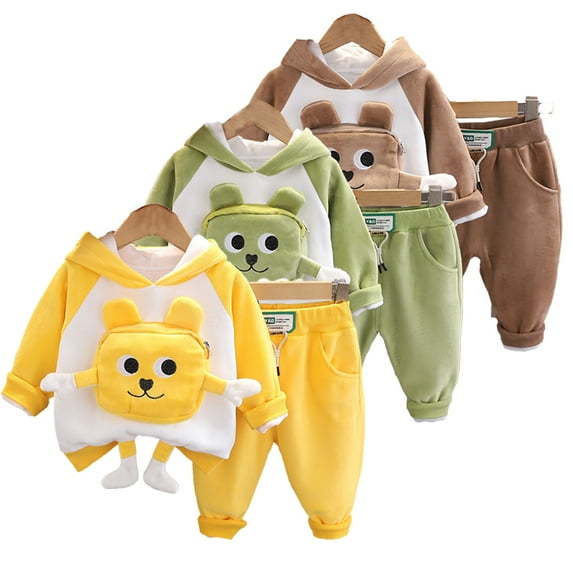 Esaierr Baby Girls Boys Hoodie Sweatshirt Outfits for Infant Newborn Clothes Set Cartoon Tops + Warm Pants Winter Set for 9m-4y