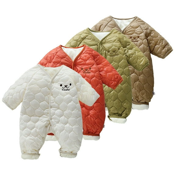 Esaierr Baby Girls Boys Snowsuit Romper Newborn Jumpsuit Cotton Warm Winter Jumpsuit for 1M-24M
