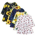 thumbnail image 1 of Esaierr Baby Girls Floral Dress for Toddler Crewneck Dress Long Sleeve Printed Dress Autumn Dress for 1-6Y, 1 of 5