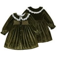 thumbnail image 1 of Esaierr Baby Girls Velvet Dress for Kids Long-Sleeve Topslace Trim Princess Dresses Skirt Clothes Fall Winter Weekly Dress Christmas Party Gown 9 Months - 6 Years, 1 of 10