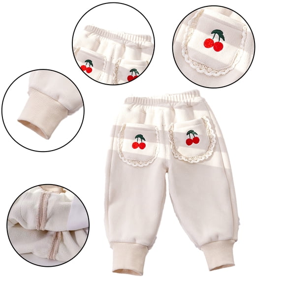 Esaierr Baby Girls Winter Pants Toddler Corduroy Pants for Kids Warm Long Pants Soft Padded Trousers for 1-7Y
