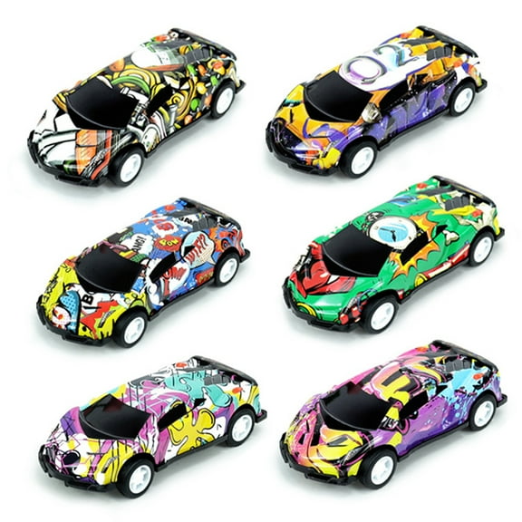 Esaierr 6 PCS Pack Pull Back Toy Cars Boys Girls Friction Power Diecast Kids Toy Mini Cars Christmas Birthday Party Gifts for 3-6 Years Old