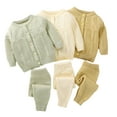thumbnail image 1 of Esaierr Baby Ifant Baby 2Pcs Knit Sweater Pants Outfit Set 1M-24M Knitted Cardigan Sweater Outwear+knitted Jogger Pants, 1 of 4