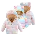 thumbnail image 1 of Esaierr Newborn Toddler Boys Girls Cotton Coats Baby Winter Warm Jacke Cartoon Zipper Tops Lightweight Short Outwear Ears Hooded Snowsuit for 9 Months-5 Years, 1 of 6