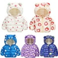 thumbnail image 1 of Esaierr Baby Down Jackets Winter Jackets with Hooded for Newborn Toddler Puffer Down Outwear Light Puffer Coats Cartoon Long-Sleeved Clothes Down for Boys Girls 9M-5Y, 1 of 5