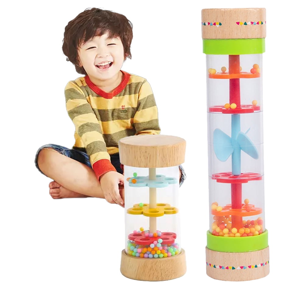 Esaierr Baby Kids 8 Inch Mini Rainstick Toys Wooden Rattle Tube Rain