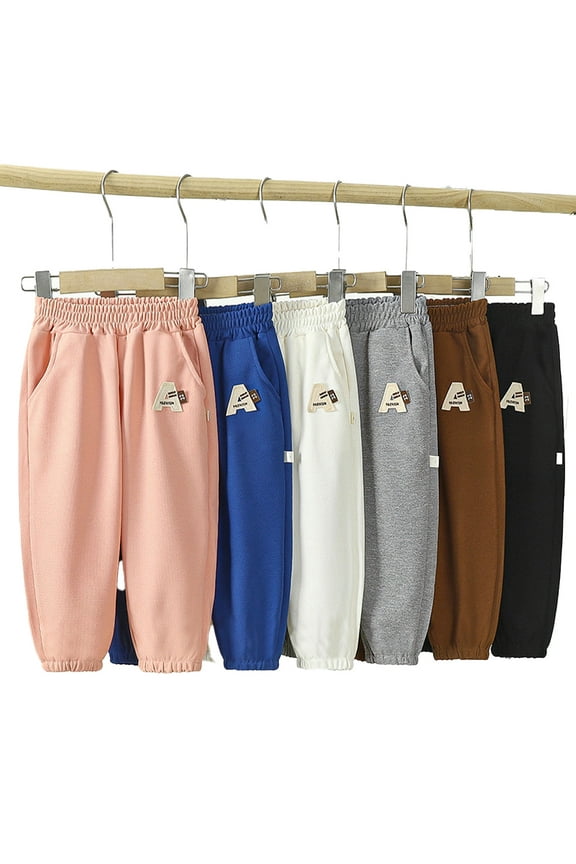 Baby Kids Baby Boy Girl Cotton Sweatpants Elastic Basic Jogger Pants Solid Color Long Pants Spring Autumn Casual Trousers Pants 9M-2Y