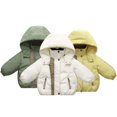 thumbnail image 1 of Esaierr Baby Kids Boys Girls down Cotton Jacket Winter Padded Coats Turtleneck Hooded Jacket Zipper Pocket Tops Warm Snowsuit Unisex Outerwear 1-7 Years, 1 of 6