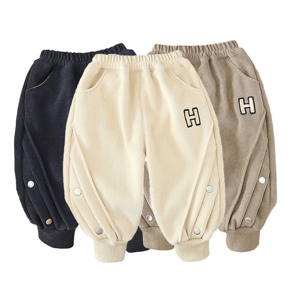 Esaierr Kids Toddler Fall Winter Sweatpants for Boys Girls, Baby Fleece Thick Warm Jogger Pants Elastic Waist Active Pants Fashion Casual Newborn Padded Trousers for 5M-5 Years