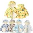 thumbnail image 1 of Esaierr Baby Kids Ears Hooded Cotton Jacket Boys Girls Lining Padded Lightweight Cotton Coat Cute Printed Cotton Coat Tops 1-7Y Fall Winter Comfortable Warm Cotton Coat, 1 of 7