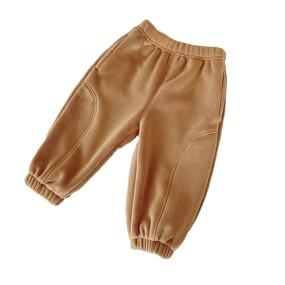 Chenyin Baby Kids Fleece Pants for Girls Boys Fall Winter Padded Sweatpants Toddler Elastic Waist Warm Unisex Casual Trousers 9 Months - 7 Years