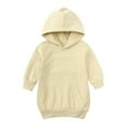 thumbnail image 1 of Esaierr Baby Kids Girls Hooded Sweatshirt Dress for 1-5 Years,Long Sleeve Sweatsuit Mid-Length Sweater Clothes,Spring Fall Candy Color Dress, 1 of 9