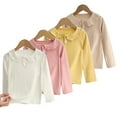 thumbnail image 1 of Esaierr Baby Kids Girls Long Sleeve T Shirts Spring Fall Crewneck Tees Tops Cotton Casual Bottoming Shirt for 2-12 Years, 1 of 9