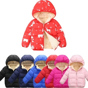 Esaierr Baby Kids Hooded Winter Coat Puffer Down Jacket for Toddler Outerwear Jackets Windproof Fleece Lined Lightweight Warm Down Cotton Jacket for 1-7Y