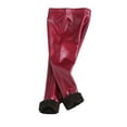 thumbnail image 1 of Esaierr Baby Kids Leather Leggings for Girls Winter Stretchy Faux Pants 2-11T Warm Versatile Bottoms Fleece Stretch Trousers, 1 of 7