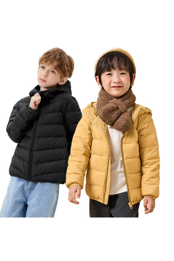 Baby Kids Short White Duck down Jacket Boys Girls Solid Colors Winter down Coats 2-14 Years Windproof Cuffs Warm Outerwear