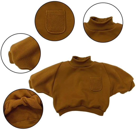 Esaierr Baby Newborn Boys Girls Casual Sweatshirt for Toddler Kids Winter Fleece Sweatshirt Solid Color Long Sleeve Clothes for 9M-7Y