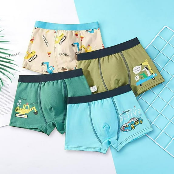 Esaierr Baby Toddler Boxers Underwear ,4Pcs Boys Potty Training Shorts ,Cotton Underwear for Boys for 2-9 Years