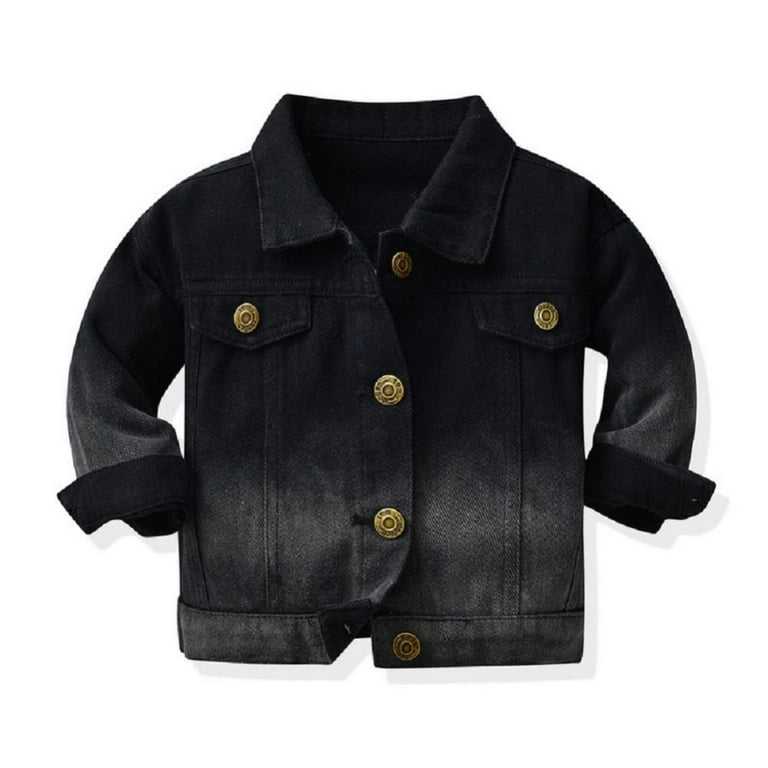 Esaierr Baby Toddler Boy Girls Denim Jacket for Kids Jean Jackets Girl Long Sleeve Button Multi colour Gradient Colour Jeans Outwear 3M 10T Walmart