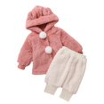thumbnail image 1 of Esaierr Baby Toddler Boys Girls Hoodies Fleece Jacket 2PCS Set, Infant Winter Clothes Hooded Coat Tops Fleece Pants 2pcs Outfits Set, 1 of 6