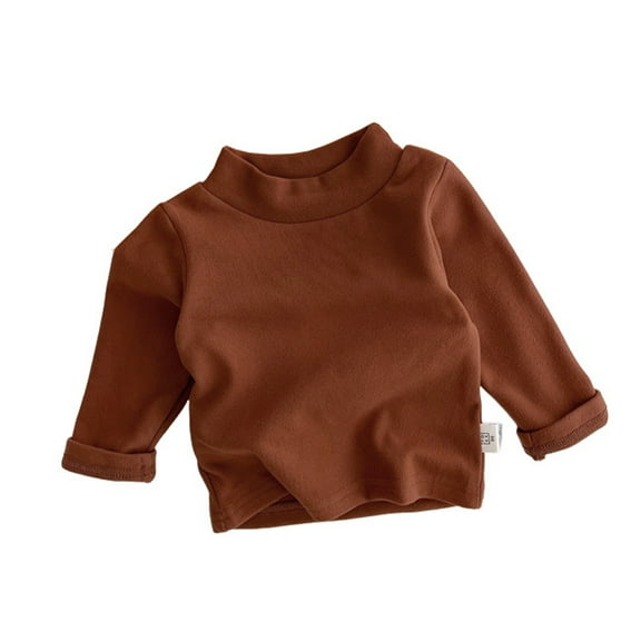 Esaierr Baby Toddler Boys Girls Undershirt T Shirts Infant Fall Winte High Neck Tee Long Sleeve Base Warm Top 3M-3Y Little Boys Girls Cute Comfortable Casual Thermal Pullover