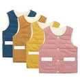 thumbnail image 1 of Esaierr Baby Toddler Fall Winter Coral Velvet Vest Jacket for Kids Boys Girls Double Pocket Warm Waistcoat 2-10Y Button Casual Sleeveless Coats, 1 of 9