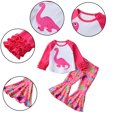 thumbnail image 1 of Esaierr Baby Toddler Girls Sweatshirt Clothes 2PCS Outfit,Cotton Dinosaur Print Pullover Sweatsuit Flared Pants Set Spring Autumn Tracksuit Casual Clothing for 9 Months-5 Years, 1 of 8