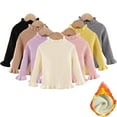 thumbnail image 1 of Esaierr Baby Toddler Knit Sweater for Girls Warm Thick Fleece Shirts Sweater 1-5T Long Sleeve Thermal Jumper Fall Winter Half High Collar Pullover Tops Bottom, 1 of 8