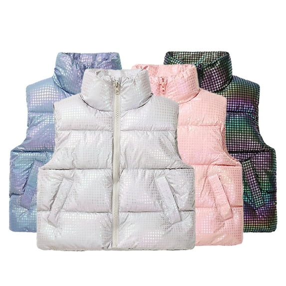 Esaierr Baby Toddler Puffer Down Vest Jacket for Boys Girls Zip up Sleeveless Snow Outerwear 1-9Y Warm Padded Down Vest with Pockets