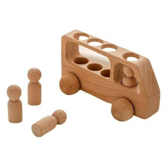 Esaierr Baby Wooden Toys Cars,5.5*1*3in Toddlers Wood Toys Cars Wood Cars Toy Baby Grip Cars Educational Toys