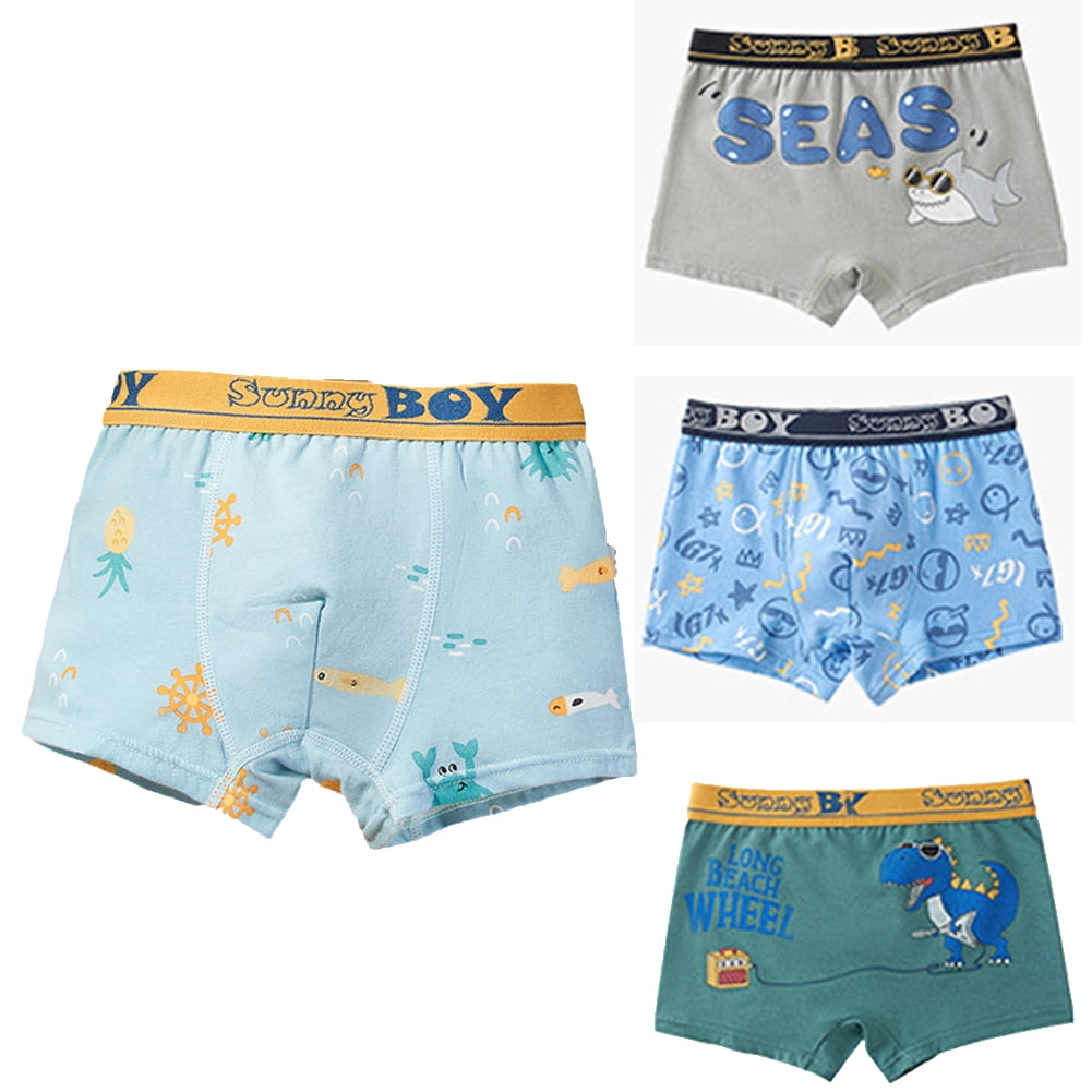 Esaierr 2-14Y Toddler Little Boys Underwear Teen Boys Soft Cotton Boxer  Briefs Cute Undies Pack of 4 