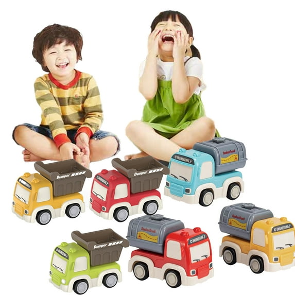 Esaierr Boys Construction Car Toys for Toddler Kids Inertia Mini Excavator Dumper Crane Educational Toys Car for 3-7 Years Boys Gift