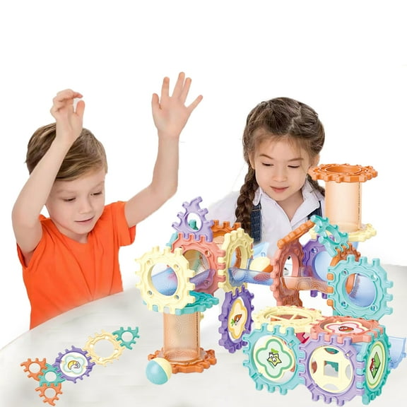 Esaierr Boys Girls Building Blocks Puzzle Set Toys Toddler Kids Ball Track Building Block Toys Set Suitable for 3 Years Old + Kids Gifts