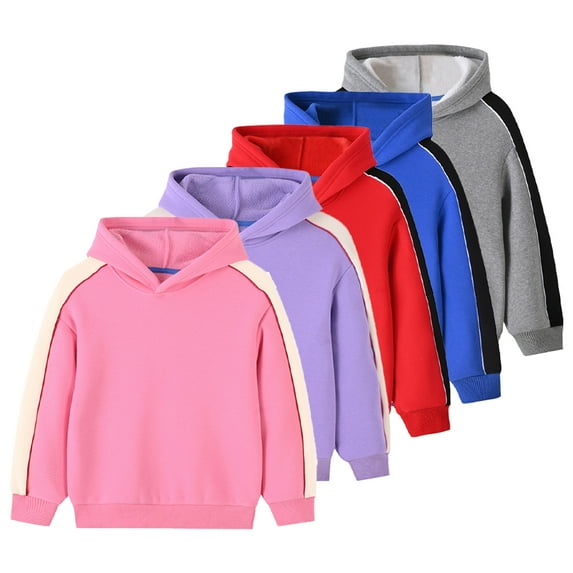 Esaierr Boys Girls Fall Winter Sweatshirts for Kids Toddler,Baby Fleece Warm Hoodies Sweatsuit Top Little Boys Girls Solid Color Casual Sweaters for 1-12 Years