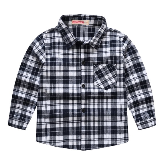 Esaierr Boys Girls Plaid Pattern Shirt Tops for Baby Toddler,Patchwork Striped Long Sleeved Shirt,Spring Fall Button Knit Tops Shirt for 1-12 Years