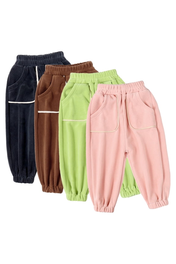 Boys Girls Plush Jogger Pants for Kids Baby Winter Warm Sweat Pants 2-10T Toddler Casual Sports Bottoms Thickened Sweatpants