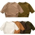 thumbnail image 1 of Esaierr Boys Girls Solid Color Shirts T-Shirt for Kids Baby,Unisex Toddler Girls Boys Undershirts Clothes Newborn Long Sleeve Cotton Tee T-Shirt for 9M-7Y, 1 of 6