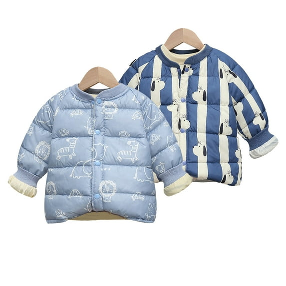 Esaierr Boys Girls Winter Puffer Coats for Kids Baby,Toddler Warm Winter down Jackets Coat Button Cartoon Printing Lightweight Warm Newborn Hooded Outerwear for 9M-6Years