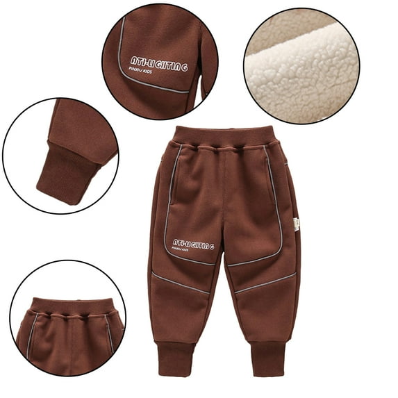 Esaierr Boys Girls Youth Soft Cotton Athletic Jogger Fleece Lined Sweatpants weatpants with Pockets Active Casual Wear Pants 2-7Y