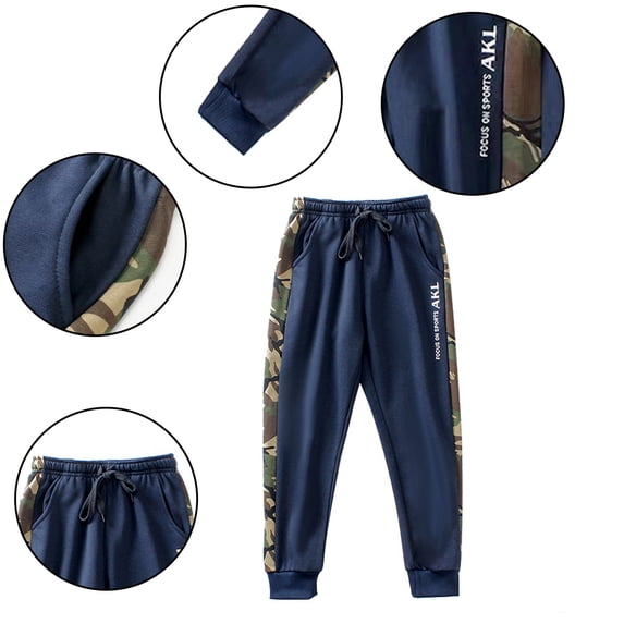 Esaierr Boys Kids Winter Camouflage Jogger Sweatpants for 5-13 Years,Toddler Cinch Bottom Trousers Kids Autumn Fleece Lined Workout Pants