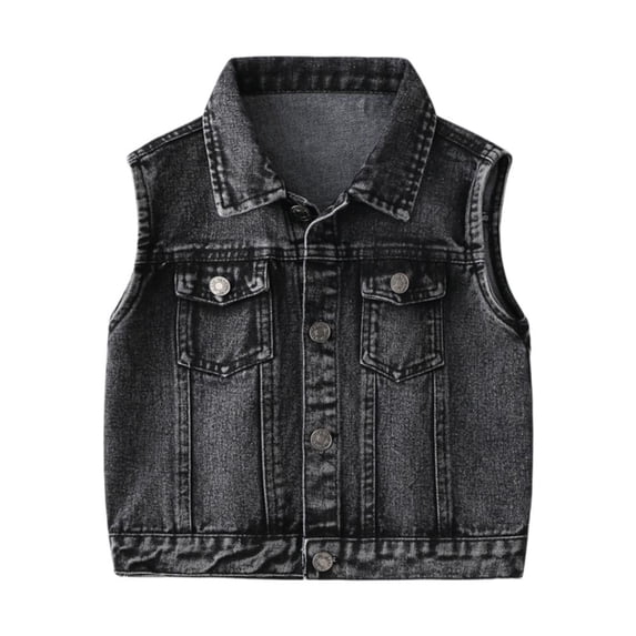 Esaierr Boys Sleeveless Jacket for Kids Toddler Baby, Lapel Button Vest with Pocket Waistcoat Spring Fall for 4-8Y Jacket Casual Top