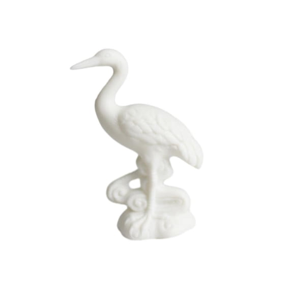 Esaierr Ceramic Crane Figurine Chinese Animal Statue Lucky Bird Figurine Home Decor Jade White Crafts Crane Ceramics Home Decoration