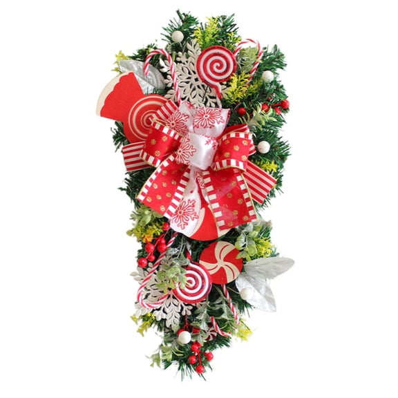 Esaierr Christmas Door Hanging Christmas Candy Upside down Tree Wall Window Decoration 1PCS 17.7*9.8inch