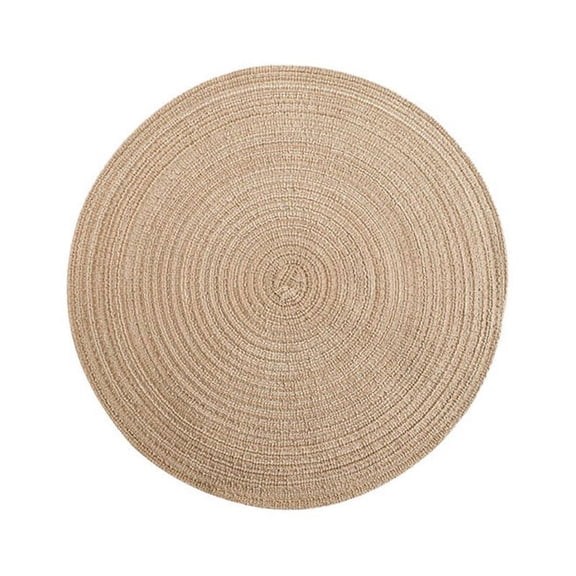 Esaierr Cotton Yarn Placemats Woven Heat Insulating Placemats Household Table Mats,Dish-Fawn 14.2in