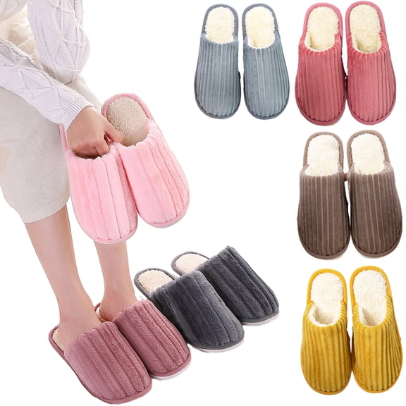 Esaierr Couple Mens Women Cotton Slipper Soft Warm House Slippers Cozy Plush for Indoor Outdoor Winter Bedroom Shoes Size 5-9.5