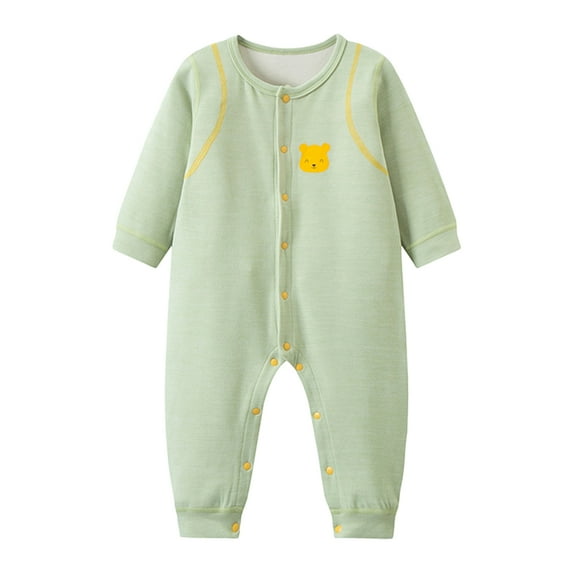 Esaierr Girls Boys Velvet Onesie Jumpsuit for Baby Newborn Thermal Underwear Pajamas, Easy to Close Sleepers Infant Fall Winter Bodysuit for 0-24 Months